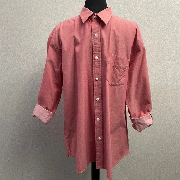 UNTUCKit Mens Red Long Sleeve Button Down Shirt XLarge Cotton Casual READ - Picture 2 of 6